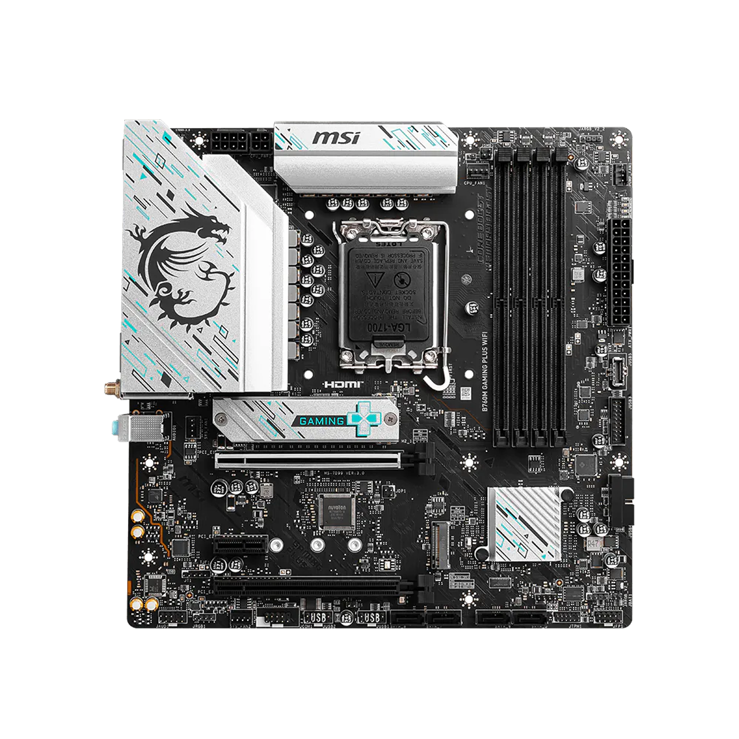 MSI B760M Gaming Plus Wifi Placa Madre, Scoket Lga 1700, 1x Hdmi 2.1, 1x Displayport 1.4, Wi-Fi 6e, 2.5 Gbe Lan, 2x M.2 2