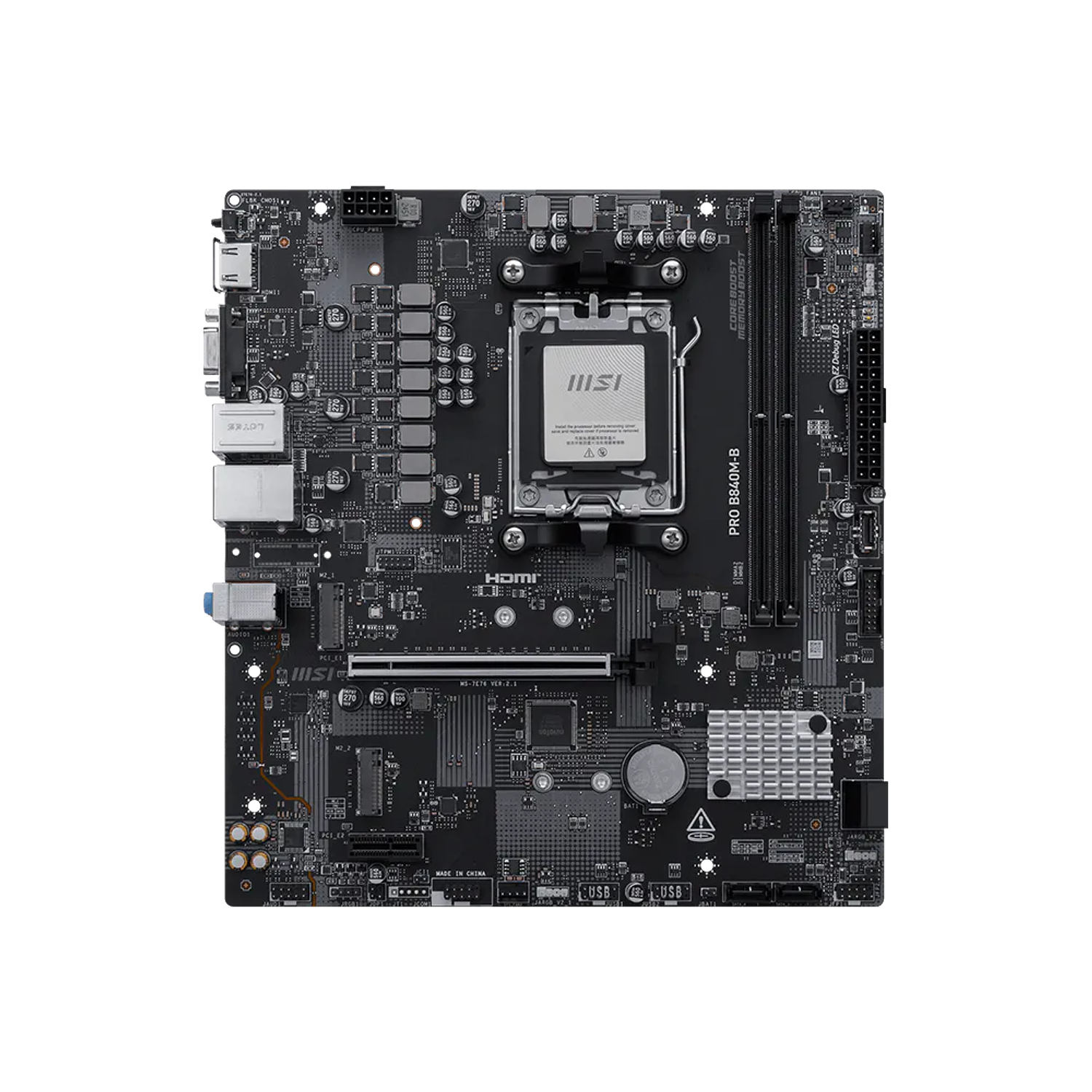 MSI Pro B840m-B Placa Madre Socket AM5 1x Hdmi 2.1, 1x Vga, 100mb Lan, 1x M.2 2