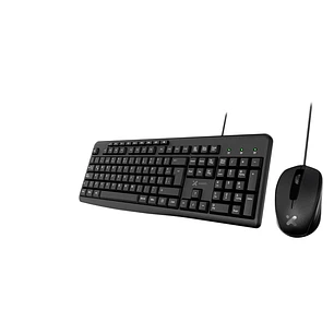 Xtech XTK-302S Combo Teclado y Mouse USB, Español, Multimedia, 105 Teclas, Mouse Óptico 1000 DPI, Plug & Play, Negro