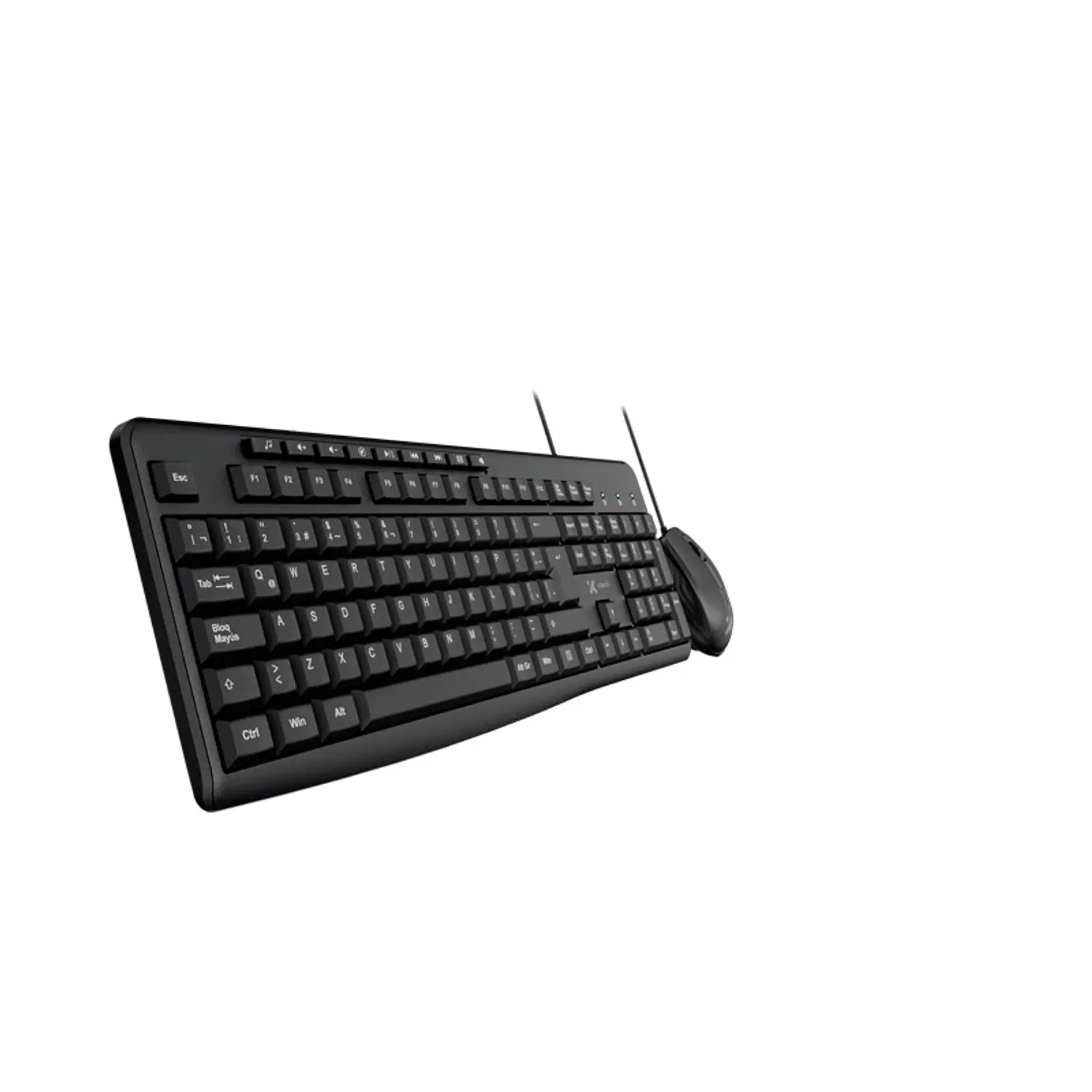 Xtech XTK-302S Combo Teclado y Mouse USB, Español, Multimedia, 105 Teclas, Mouse Óptico 1000 DPI, Plug & Play, Negro 3