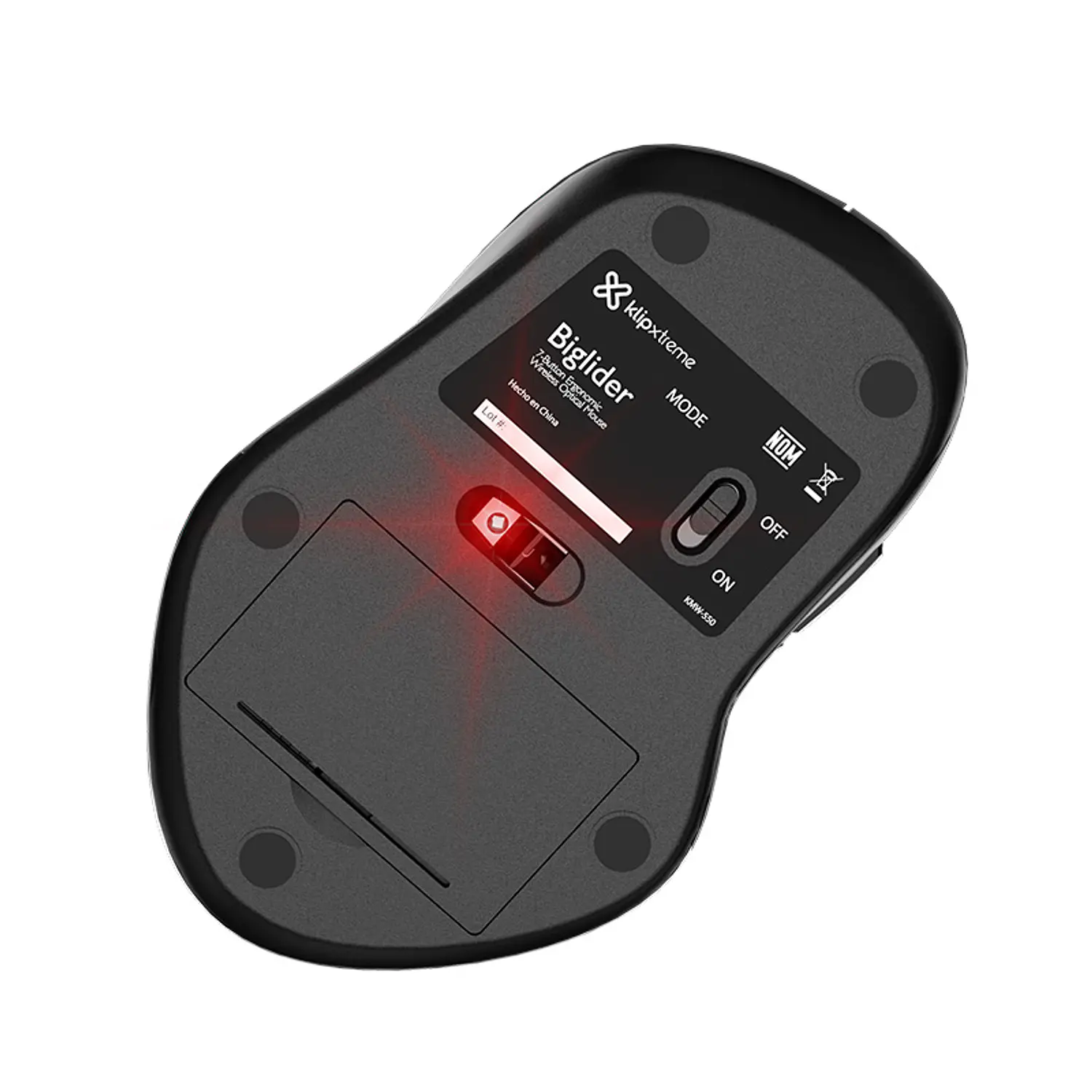 Klip Xtreme Mouse Inalámbrico Dual Dongle USB-C USB-A 2.4GHz, Ergonómico 7 Botones, 2400 DPI, Alcance 10m, Negro 6