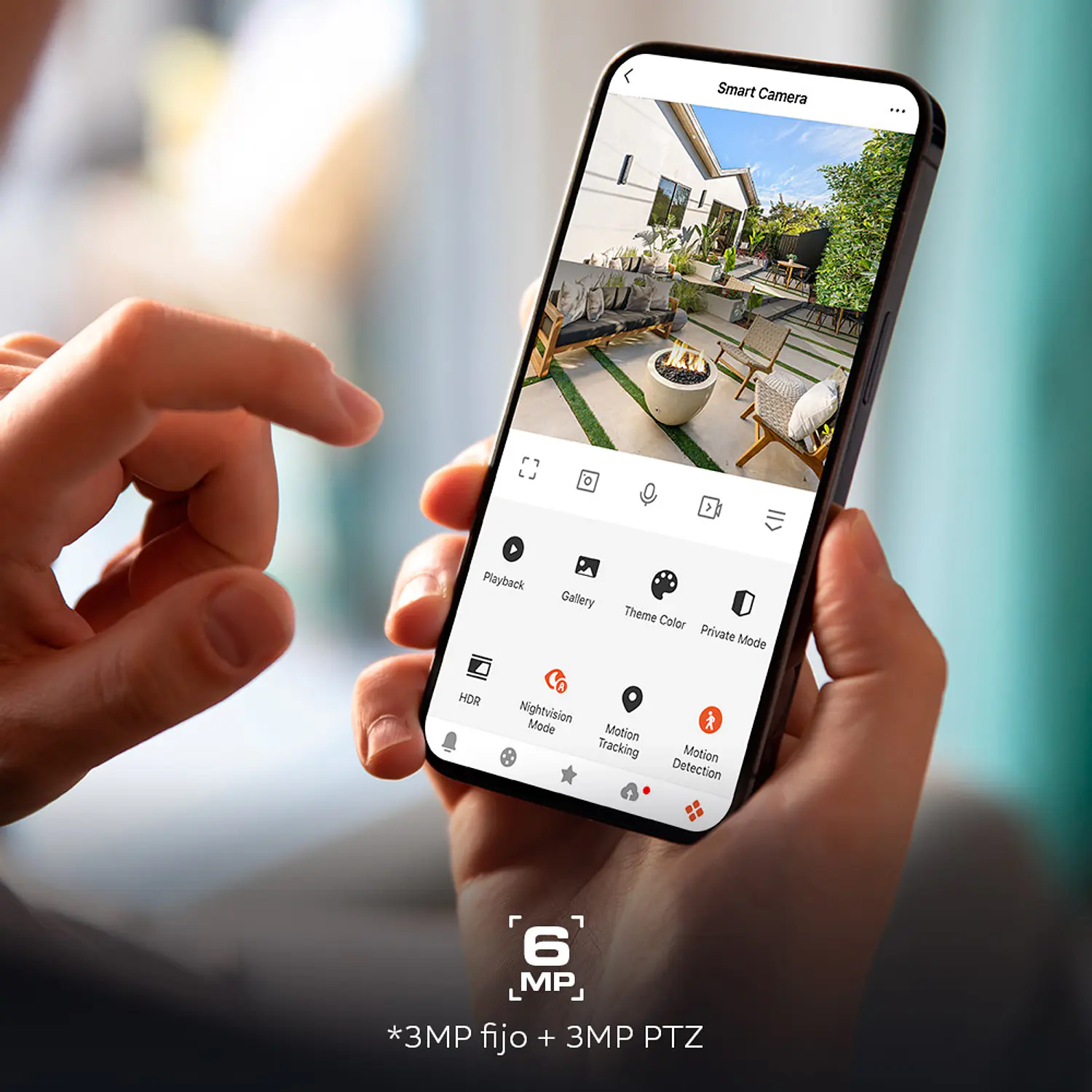 Nexxt Solutions Home NHC-FP50DL Cámara Inteligente PTZ, 2k QHD, Zoom Digital 6x, Rj-45, Ip65, Reflector De 4000 Lúmenes Y Sirena De 80db 6