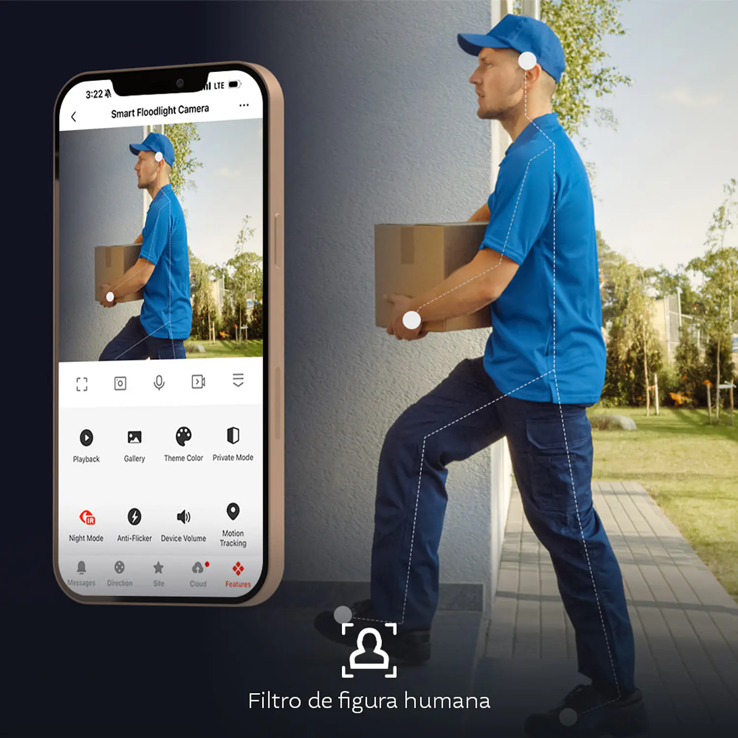 Nexxt Solutions Home NHC-FP50DL Cámara Inteligente PTZ, 2k QHD, Zoom Digital 6x, Rj-45, Ip65, Reflector De 4000 Lúmenes Y Sirena De 80db 5