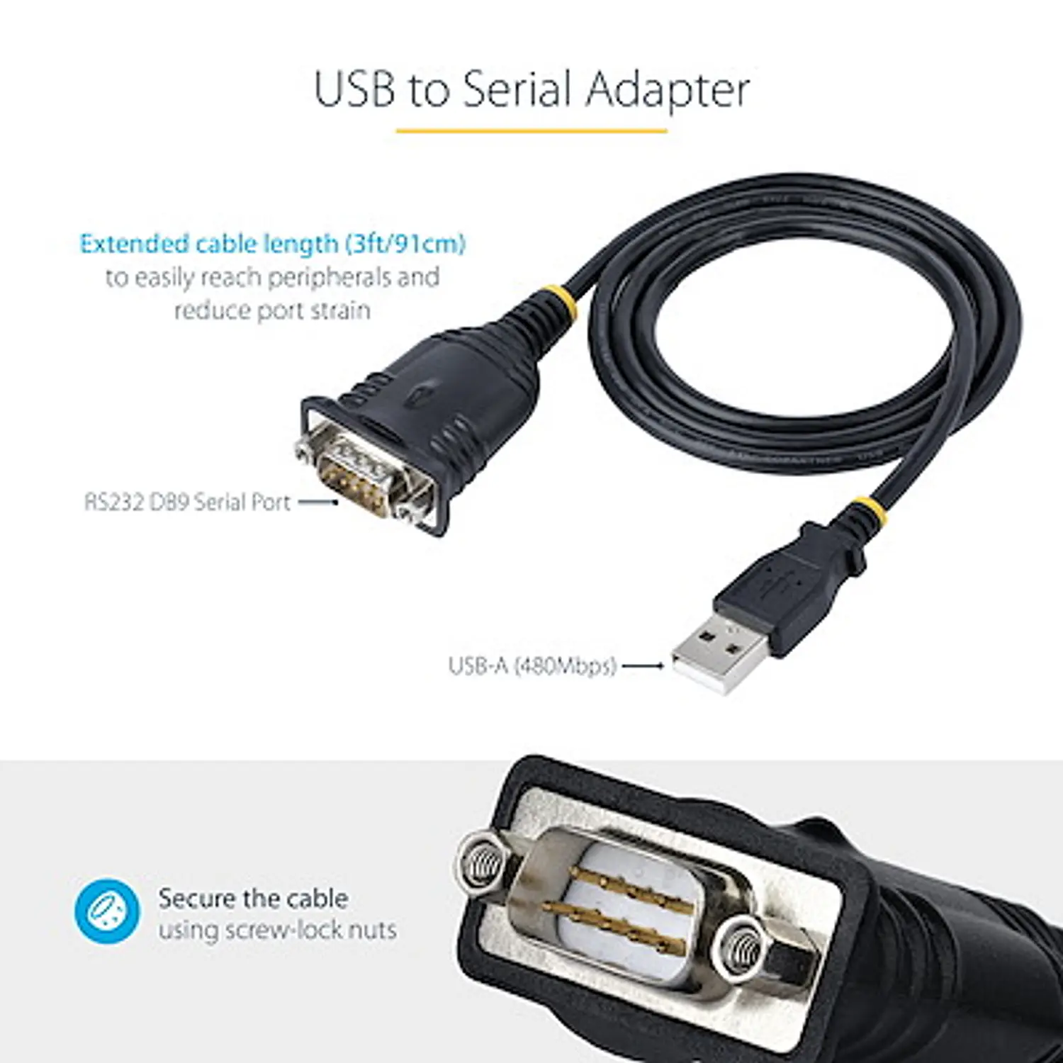 Startech.Com Cable Usb a Serie Rs232, 91 Cm 8