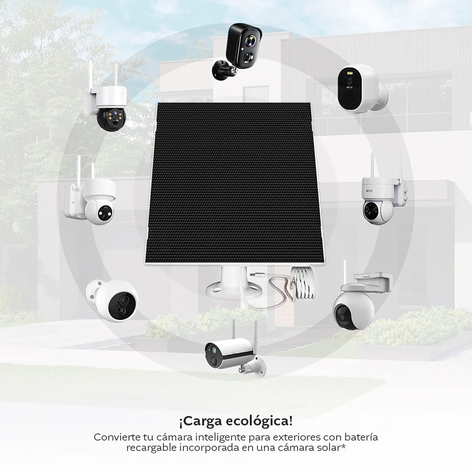 Nexxt Solutions NHC-SP16W, Panel Solar Universal 6W, USB-C, Para Cámaras Inteligentes y Dispositivos Recargables, Resistente al Agua, IP66 2