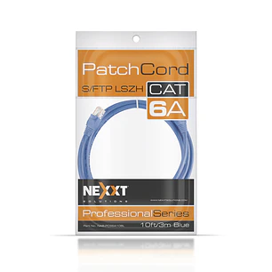 Nexxt Patch Cord S/FTP Multifilar Cat6A, LSZH, 26AWG, 3m, Azul