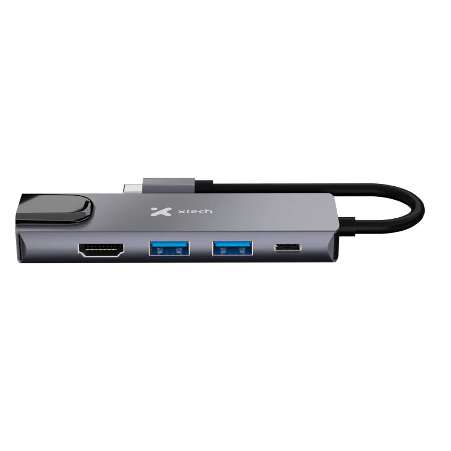 Xtech XTC-572 Hub Multipuerto USB-C, 5 en 1 HDMI, Ethernet, 2× USB 3.0, 100W 3