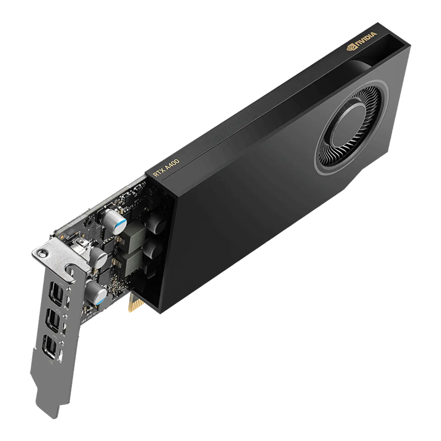 PNY VCNRTXA400ATX-PB Tarjeta Grafica NVIDIA RTX A400 GDDR6 4 GB, 4x mDisplayPort 1.4a, PCI Express 4.0 5