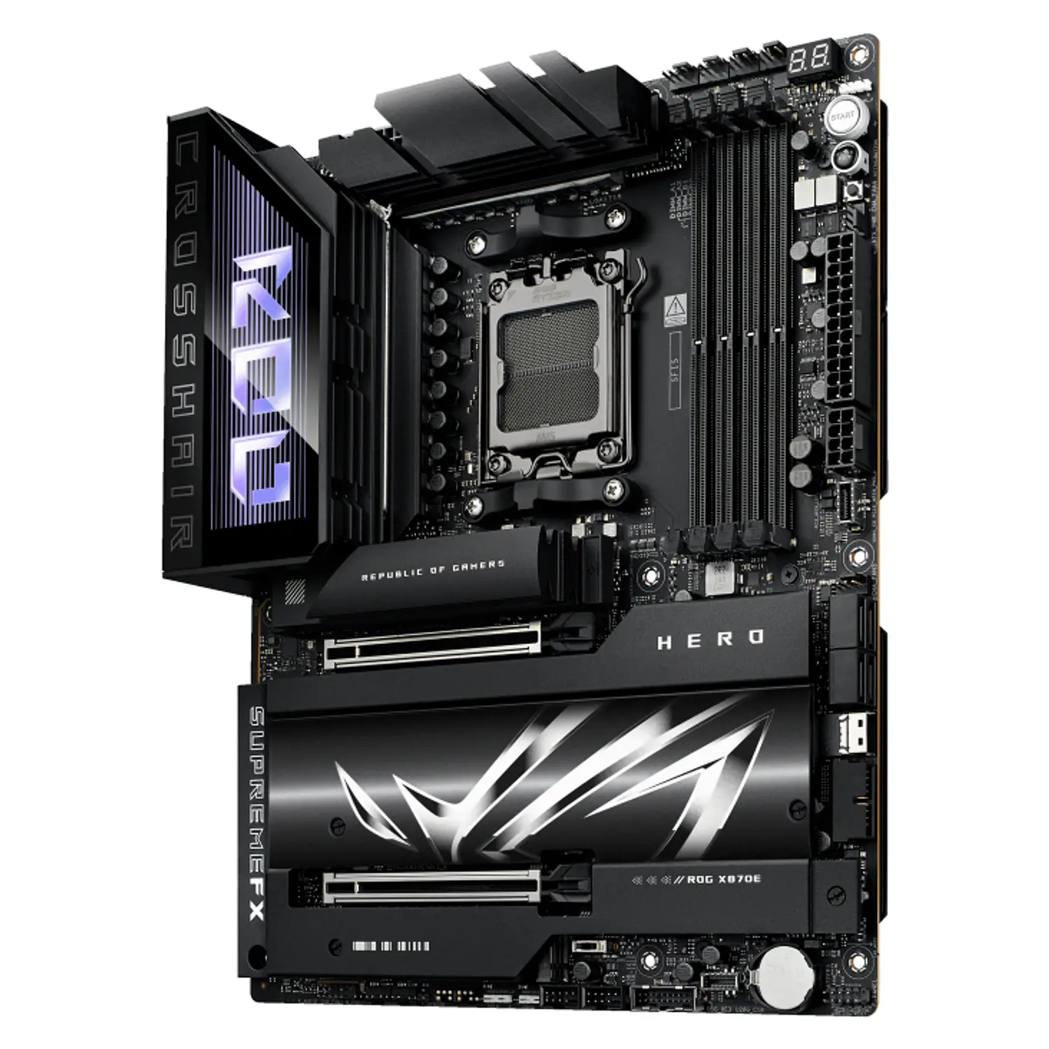 ASUS ROG CROSSHAIR X870E HERO, Placa Madre, AM5, DDR5, PCIe 5.0, WiFi 7, ATX 1