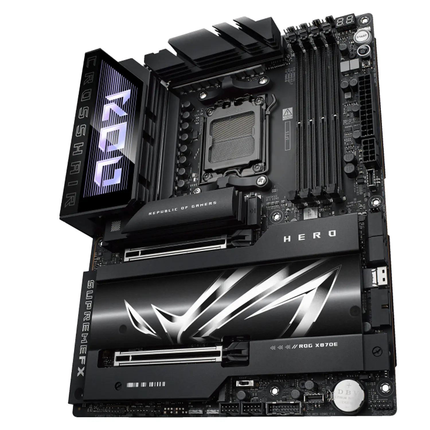 ASUS ROG CROSSHAIR X870E HERO, Placa Madre, AM5, DDR5, PCIe 5.0, WiFi 7, ATX 6