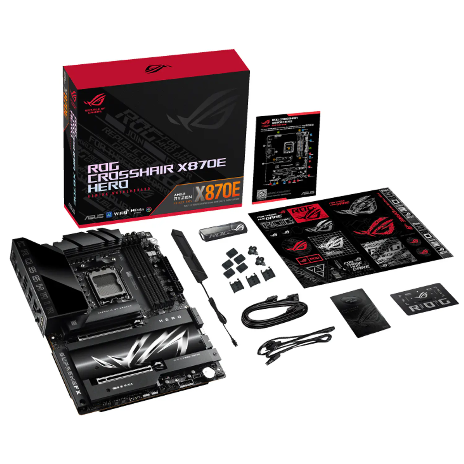 ASUS ROG CROSSHAIR X870E HERO, Placa Madre, AM5, DDR5, PCIe 5.0, WiFi 7, ATX 13