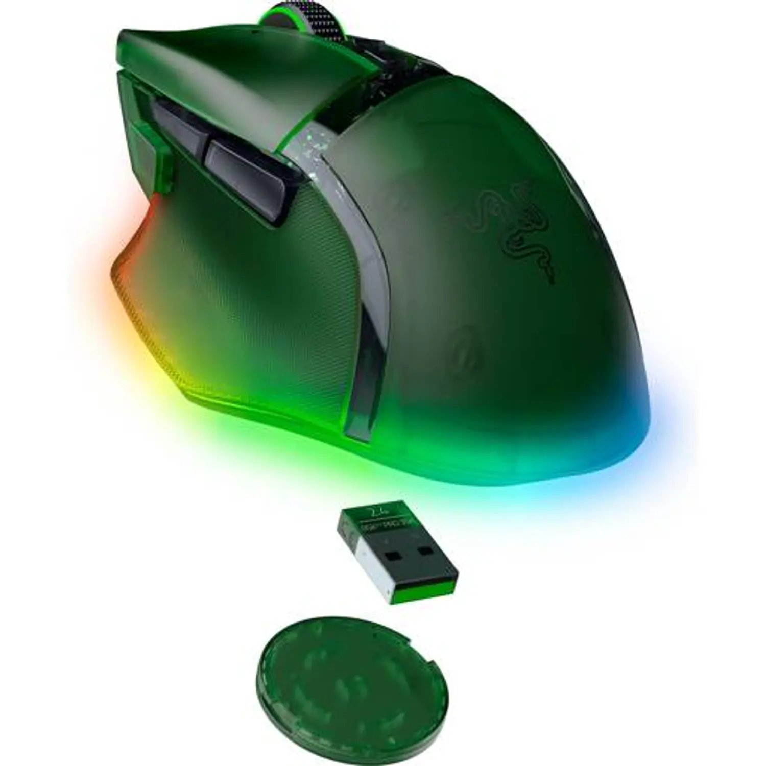Razer Basilisk V3 Pro 35K Mouse Gamer Inalámbrico RGB 35000 DPI Phantom Green, HyperSpeed, Ergonómico, FPS Esports 4