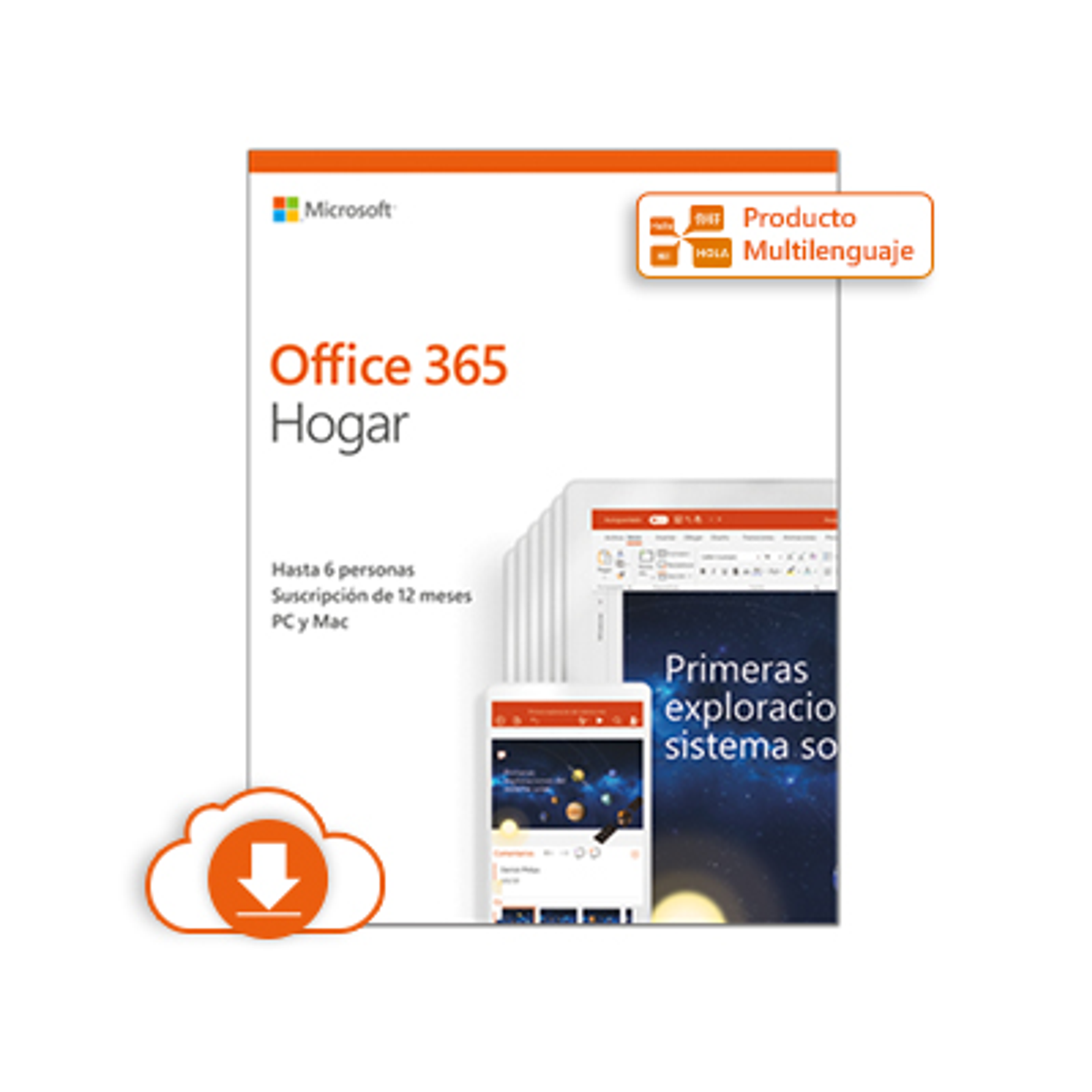 Microsoft Office 365 Hogar 32/64 Bit Descargable Suscripción 1 Año