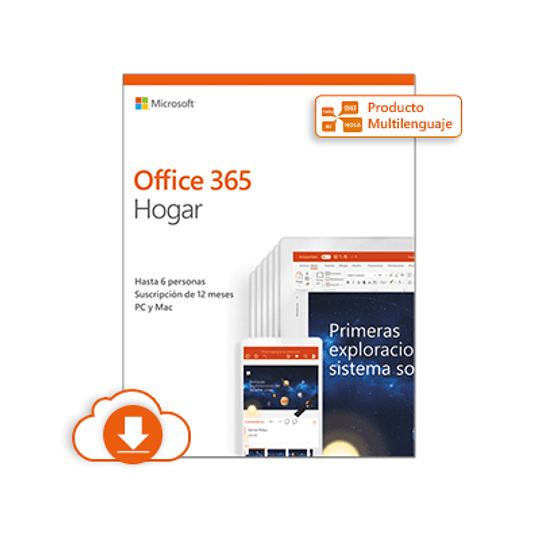 Microsoft Office 365 Hogar 32/64 Bit Descargable Suscripción 1 Año