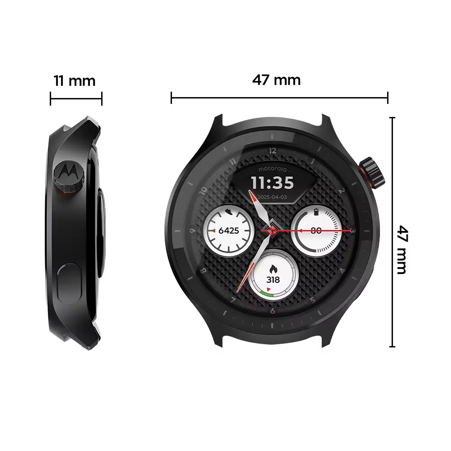 Motorola Moto Watch Smartwatch Powered by Polar Negro, Bluetooth, Pantalla OLED 1.4”, GPS Dual, Llamadas, Monitoreo Salud, IP68 3