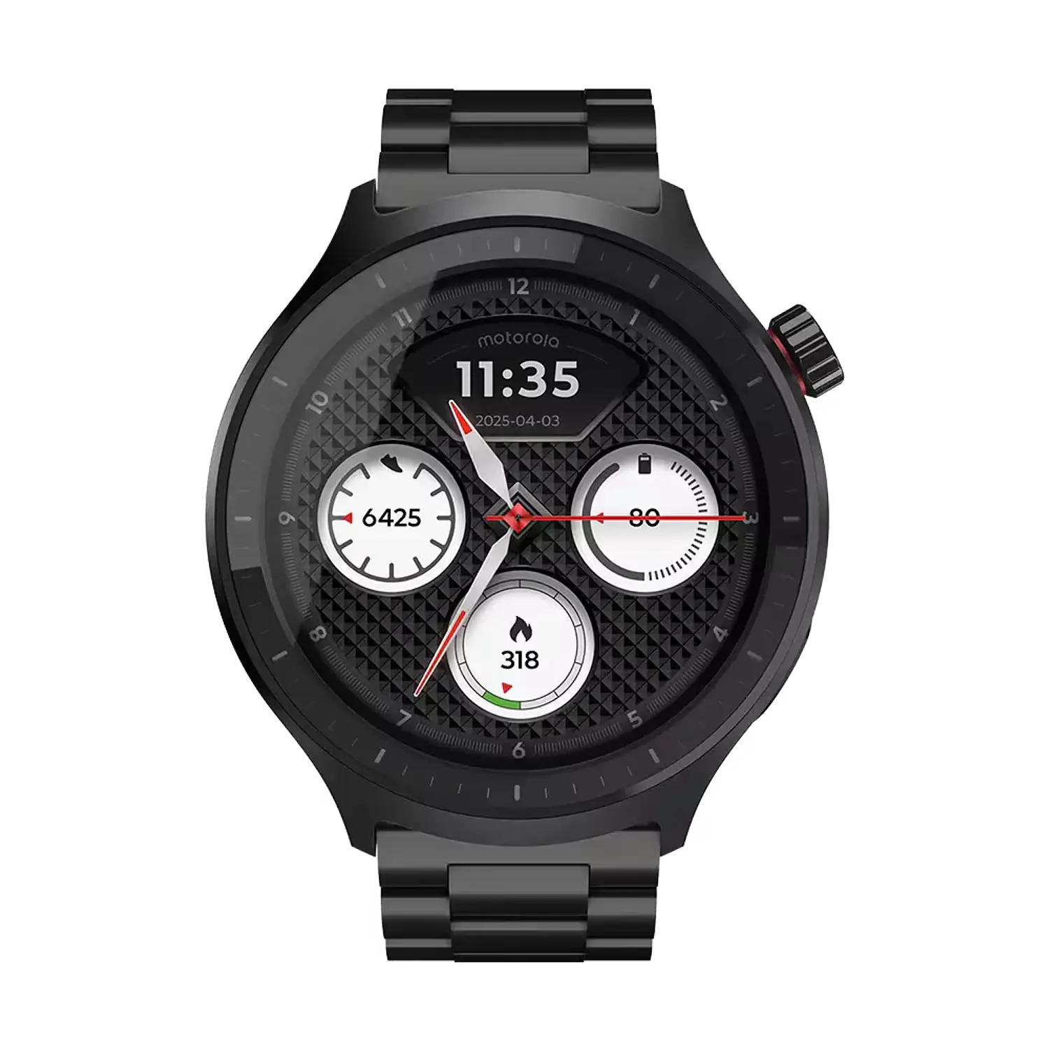 Motorola Moto Watch Smartwatch Powered by Polar Negro, Bluetooth, Pantalla OLED 1.4”, GPS Dual, Llamadas, Monitoreo Salud, IP68 1