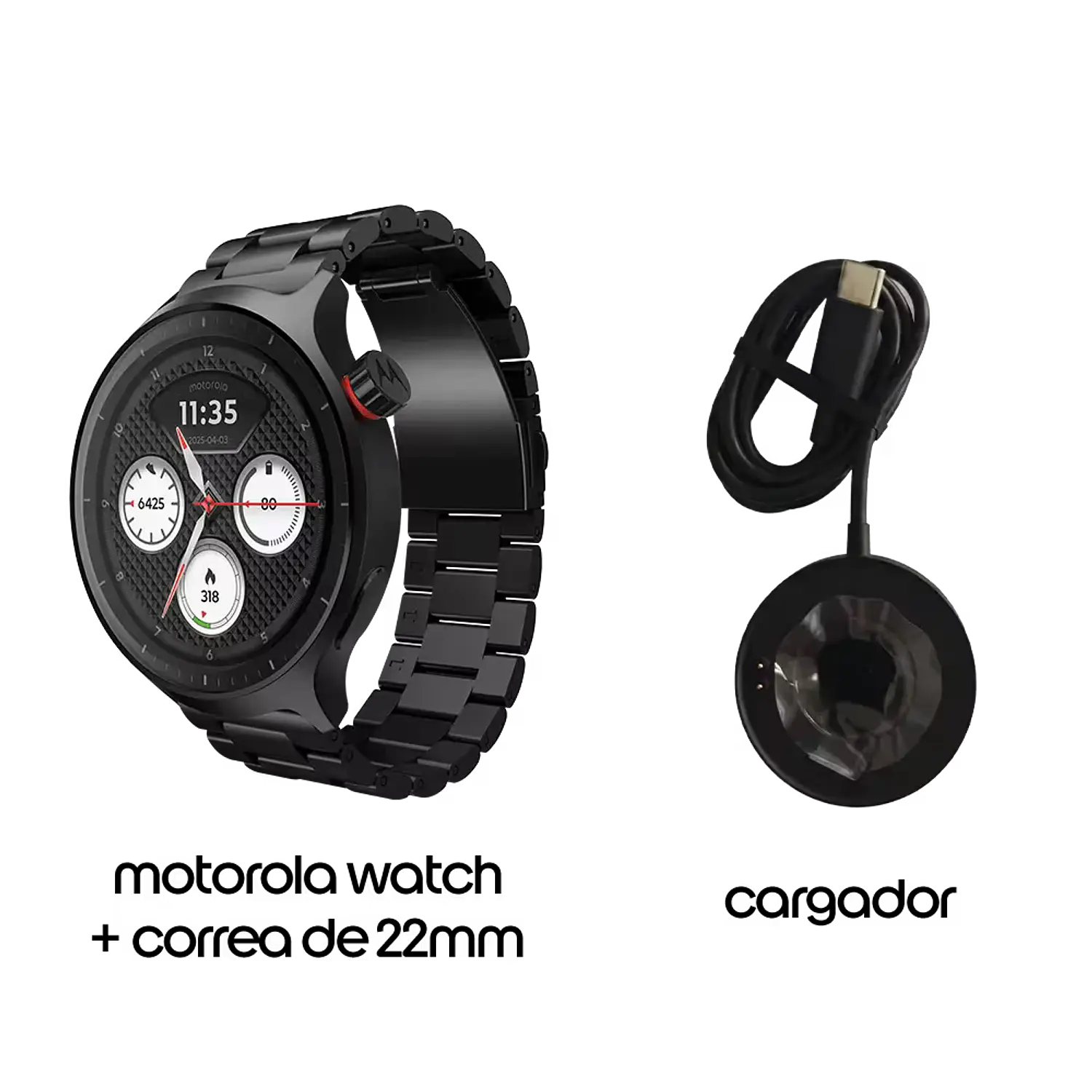 Motorola Moto Watch Smartwatch Powered by Polar Negro, Bluetooth, Pantalla OLED 1.4”, GPS Dual, Llamadas, Monitoreo Salud, IP68 2