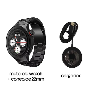 Motorola Moto Watch Smartwatch Powered by Polar Negro, Bluetooth, Pantalla OLED 1.4”, GPS Dual, Llamadas, Monitoreo Salud, IP68