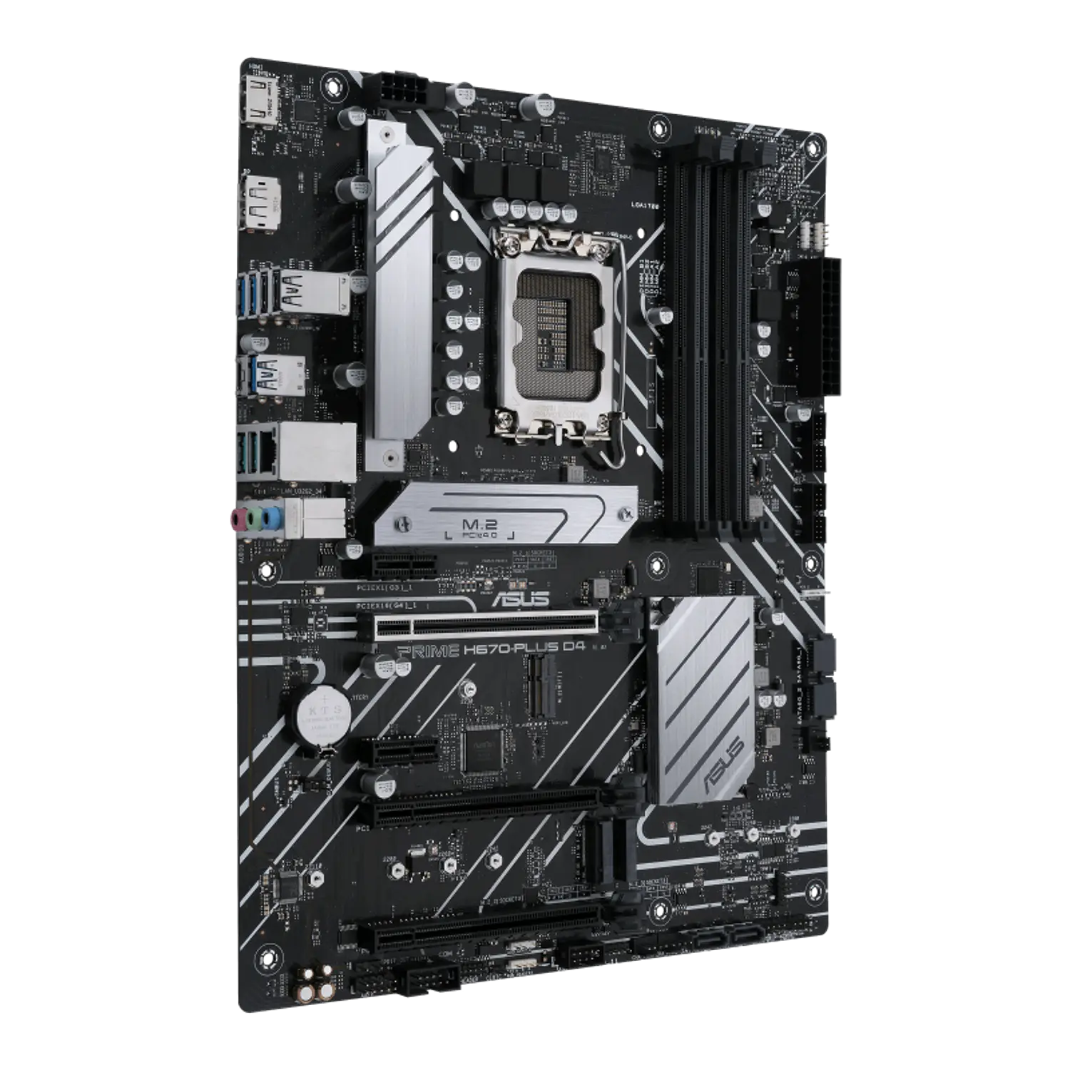 ASUS PRIME H670-PLUS D4, Placa Madre LGA 1700, Intel H670, ATX, DDR4 5066 OC, 3x M.2, PCIe 4.0, 2.5Gb LAN, HDMI, DisplayPort 2