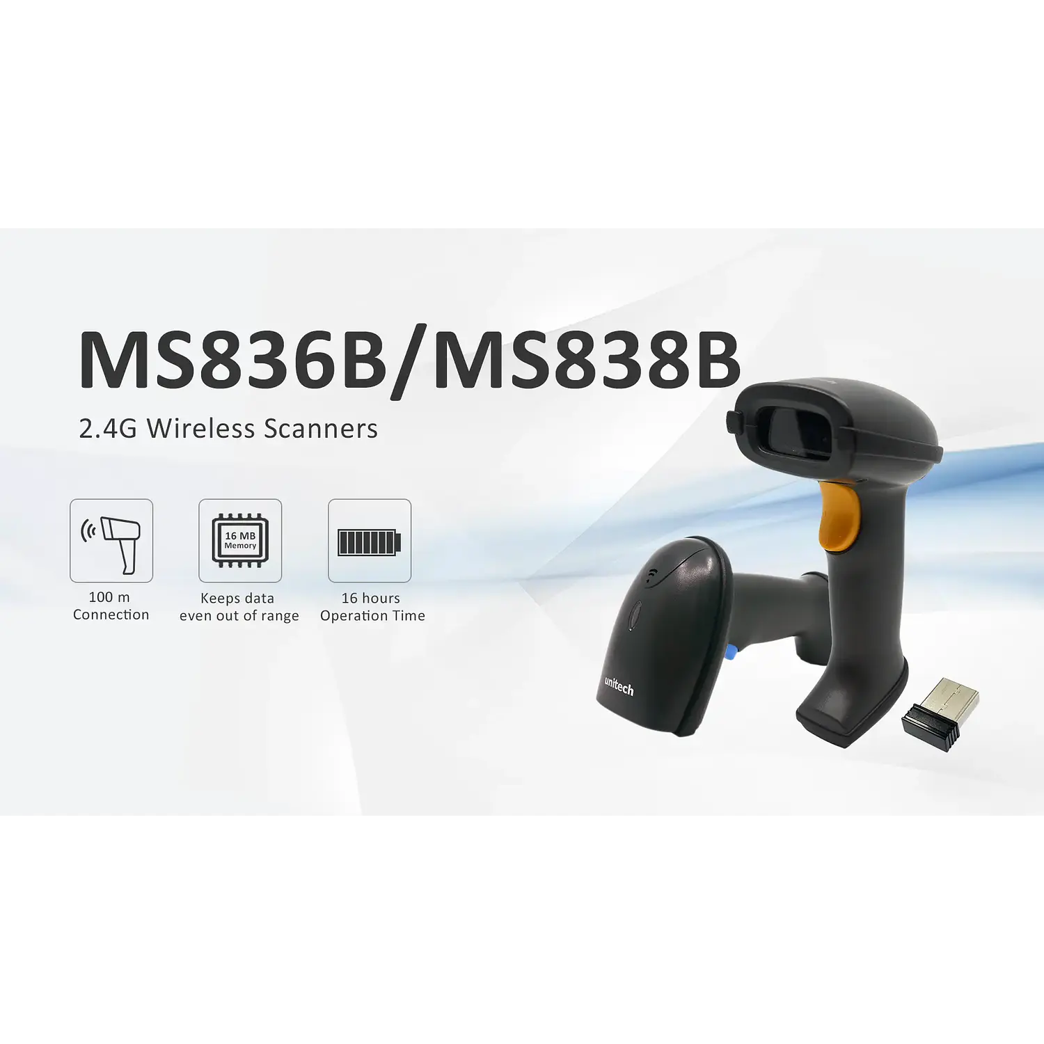 Unitech MS838B Escáner de Código de Barras 2D USB