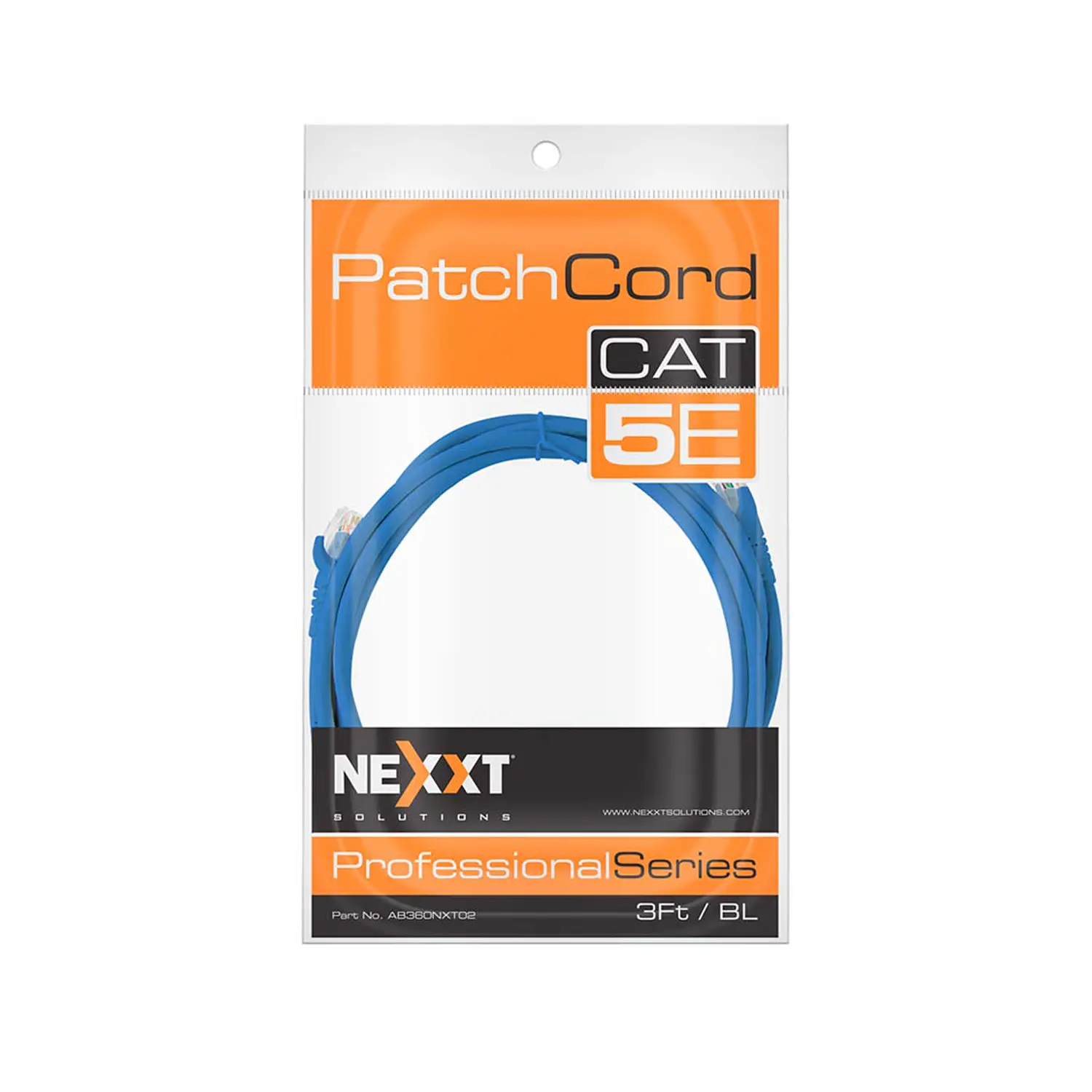 Nexxt AB360NXT02, Patch Cord RJ-45 CAT 5e UTP, 24 AWG, 90 cm / 3 ft, Azul 1