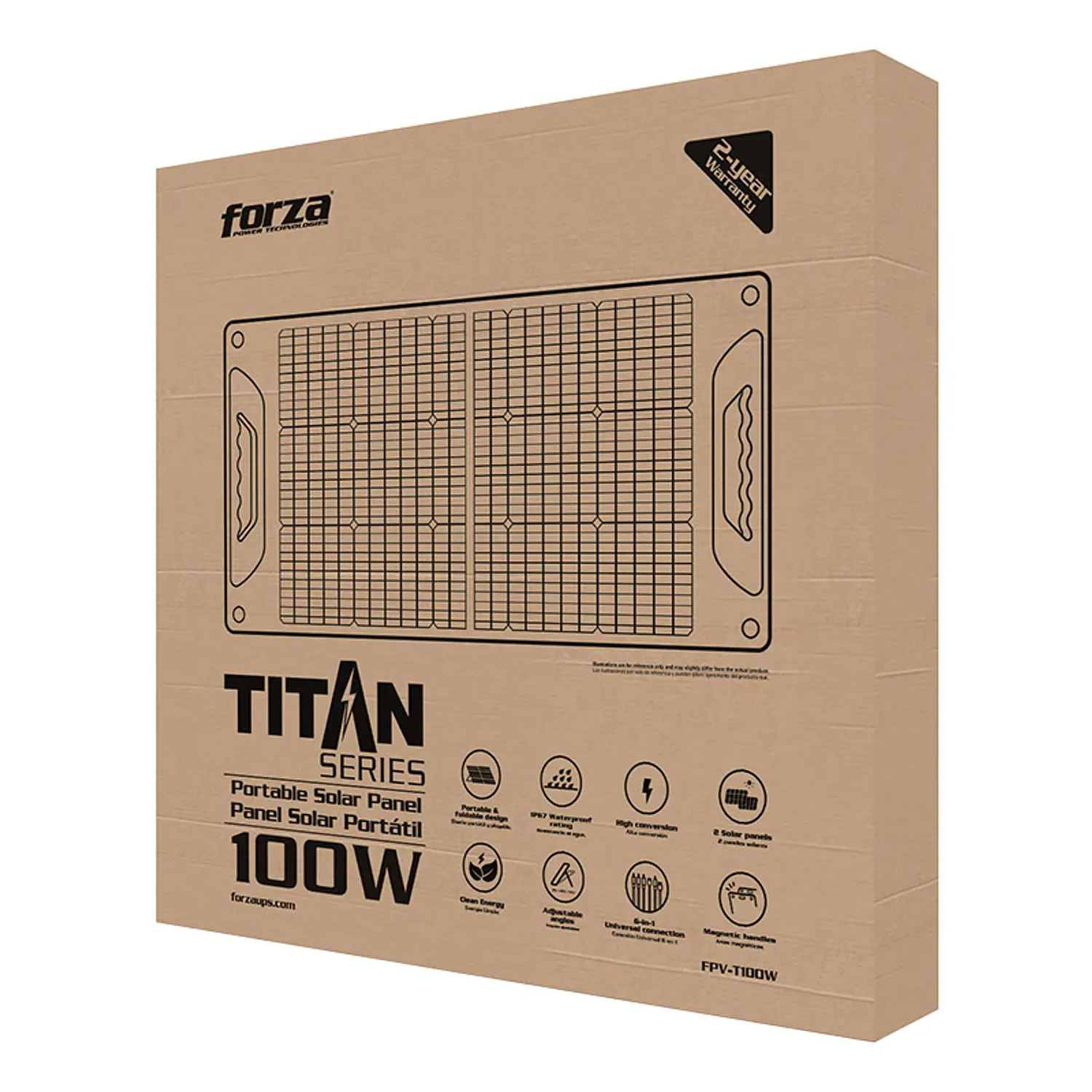 Forza FPV-T100W, Panel Solar Portátil 100W, IP67, Resistente Al Agua y Polvo 6