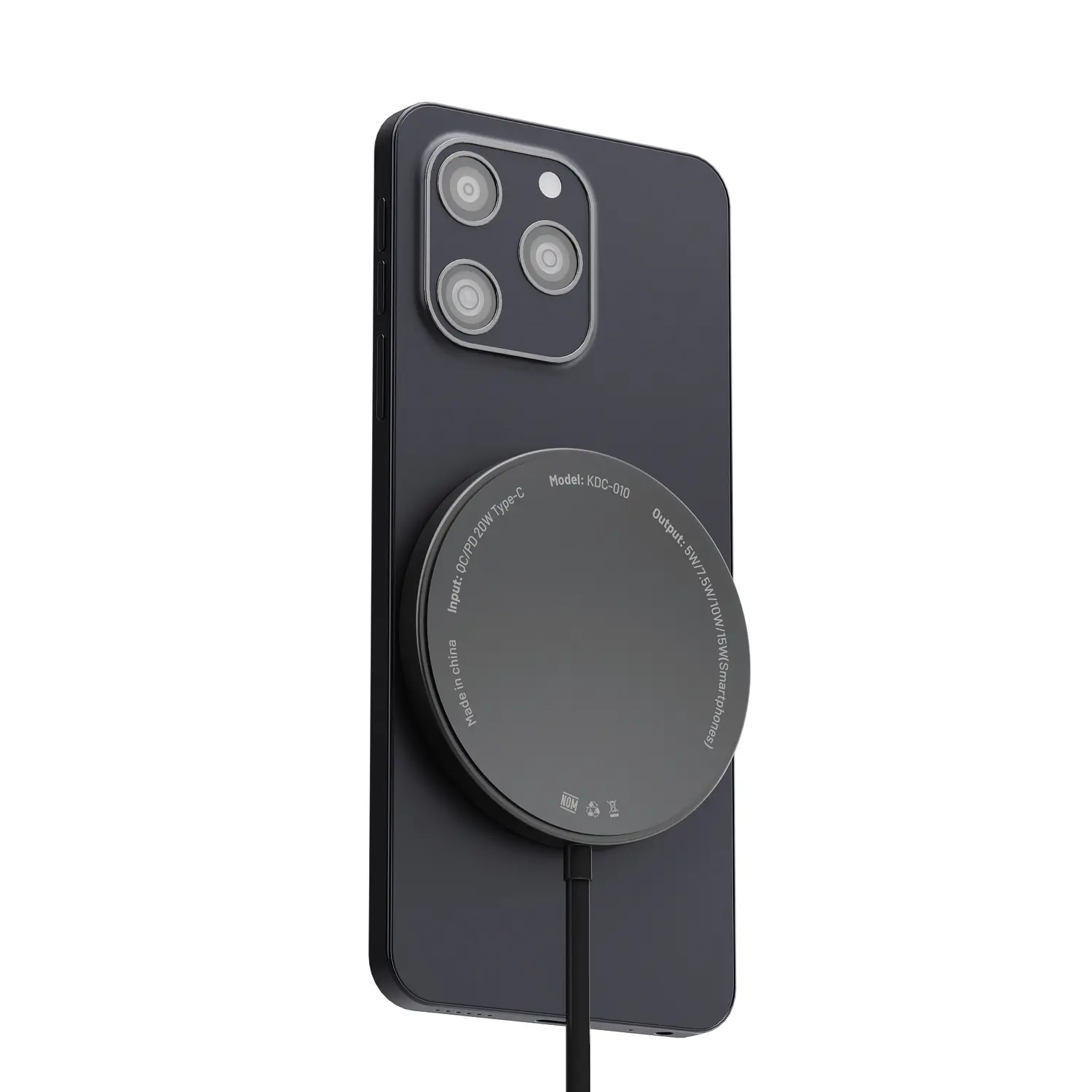 Klip Xtreme KDC-010 Cargador Inalámbrico Magnético 15W, Base MagSafe, Cargador Qi USB-C, Carga Rápida para iPhone, AirPods y Audífonos TWS 5