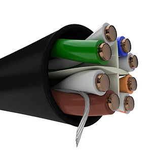 Nexxt Solutions NEB-UTP6OUTBK Cable UTP Cat6 Exterior 305m 24AWG CMX, Negro