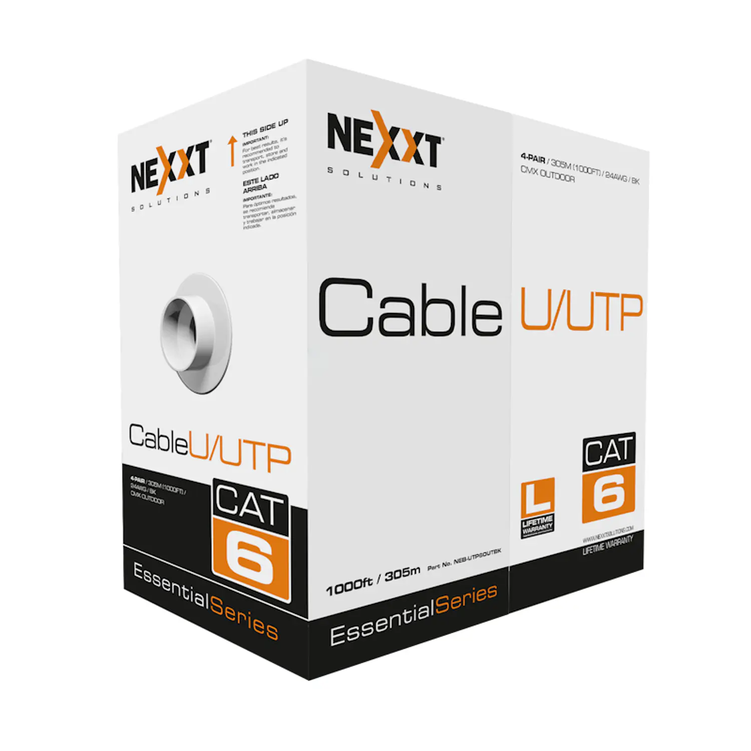 Nexxt Solutions NEB-UTP6OUTBK Cable UTP Cat6 Exterior 305m 24AWG CMX, Negro 1