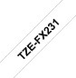 Brother TZe-FX231 Cinta Flexible ID Laminada Negro sobre Blanco 12 mm x 8 m - Miniatura 3