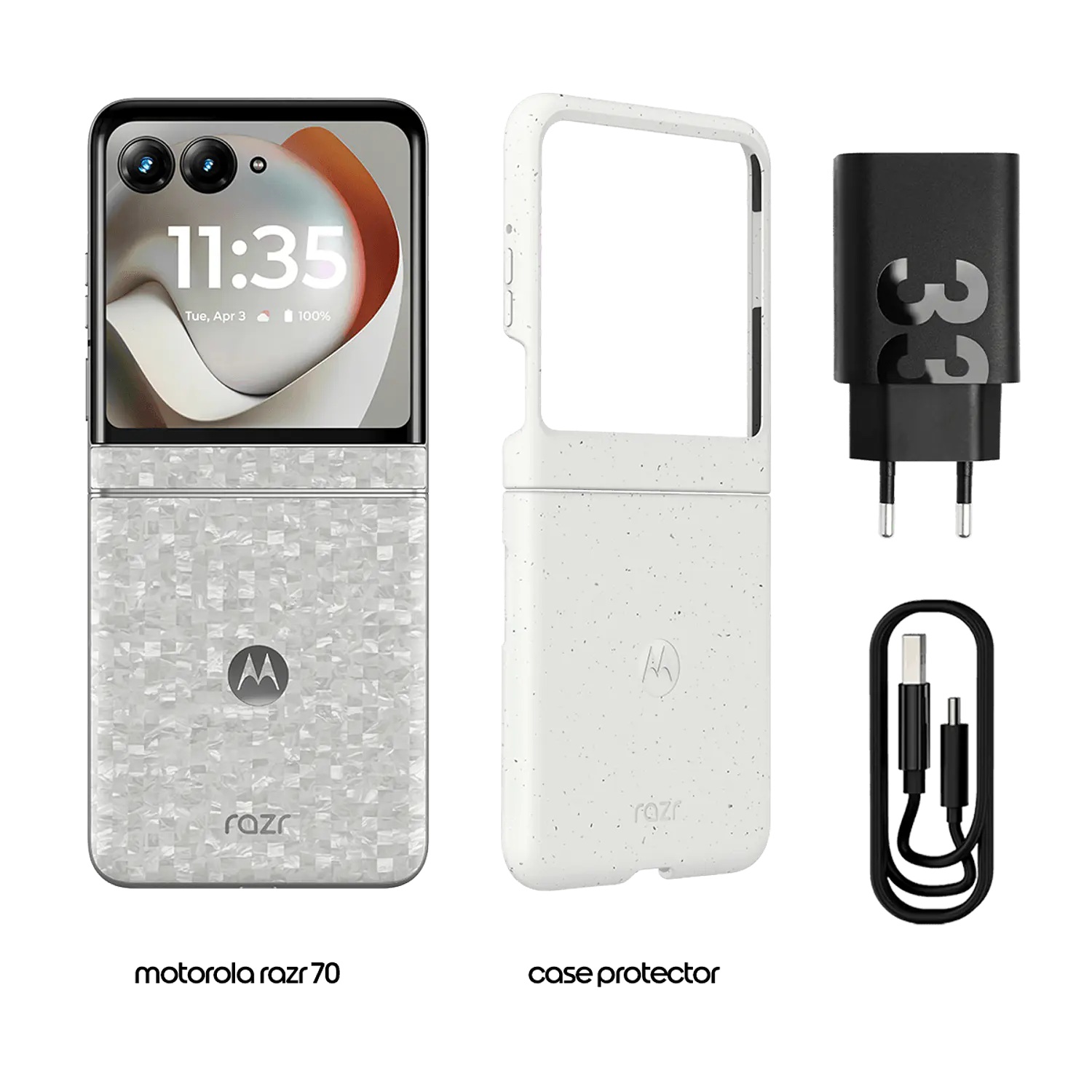 Motorola Razr 70 Smartphone Plegable 5G, 6.9'' AMOLED LTPO 120Hz, Cámara Dual 50MP+50MP OIS, 12GB RAM, 512GB, Android 16, IP48, Blanco 4