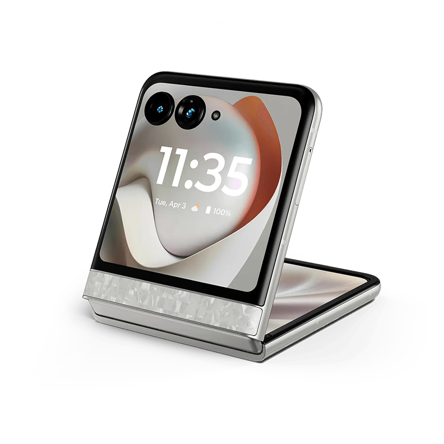 Motorola Razr 70 Smartphone Plegable 5G, 6.9'' AMOLED LTPO 120Hz, Cámara Dual 50MP+50MP OIS, 12GB RAM, 512GB, Android 16, IP48, Blanco 1