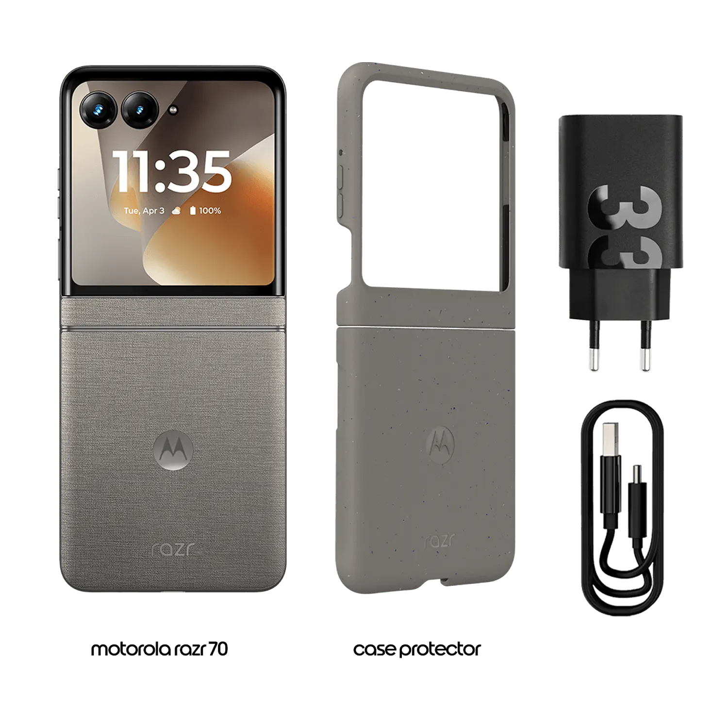Motorola Razr 70 Smartphone Plegable 5G, 6.9'' AMOLED LTPO 120Hz, Cámara Dual 50MP+50MP OIS, 12GB RAM, 512GB, Android 16, IP48, Gris 5