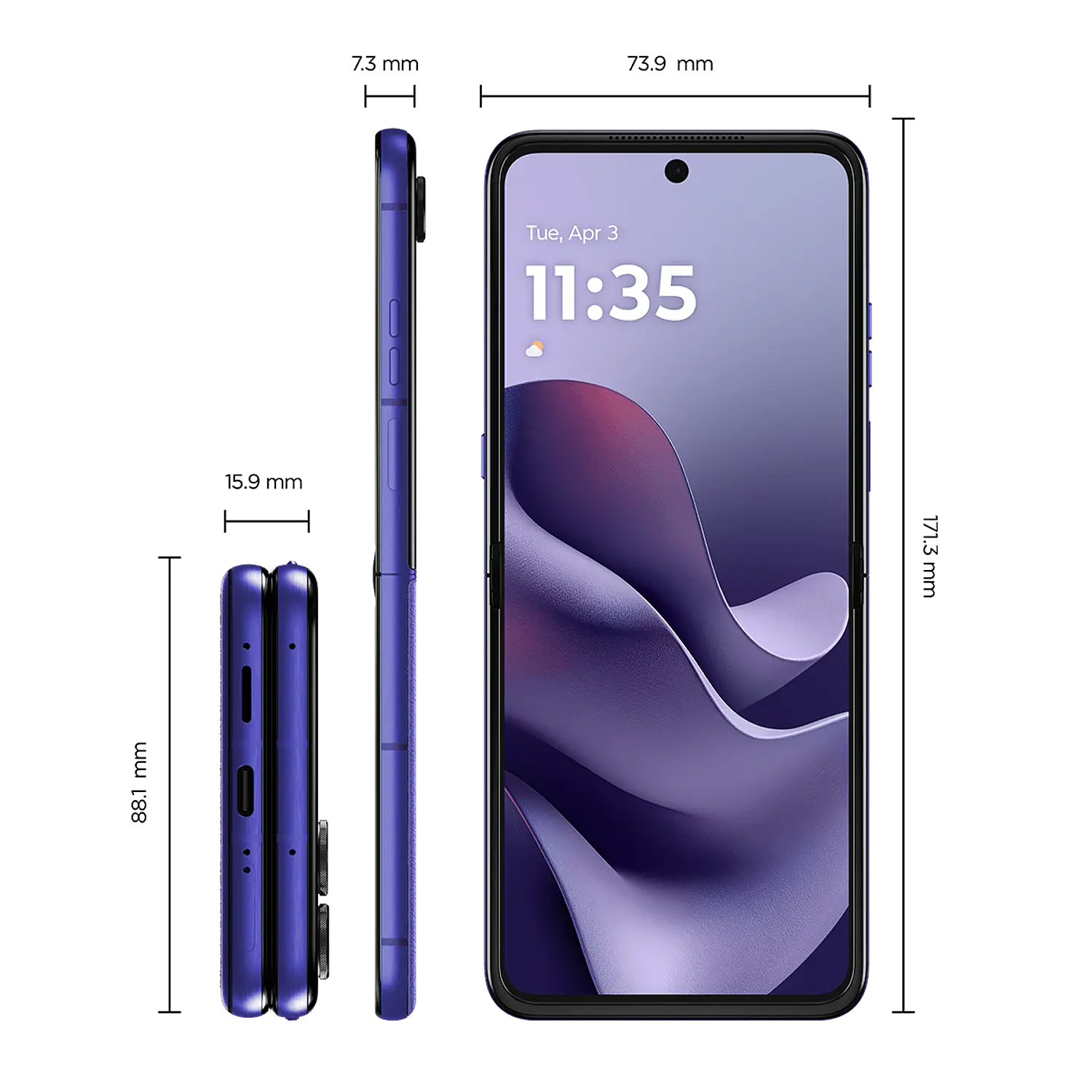 Motorola Razr 70 Ultra 16GB RAM + 1TB Smartphone Plegable 5G, Snapdragon 8 Elite, Pantalla LTPO 7”, Cámara 50MP OIS, Android 16, IP48, Azul 6