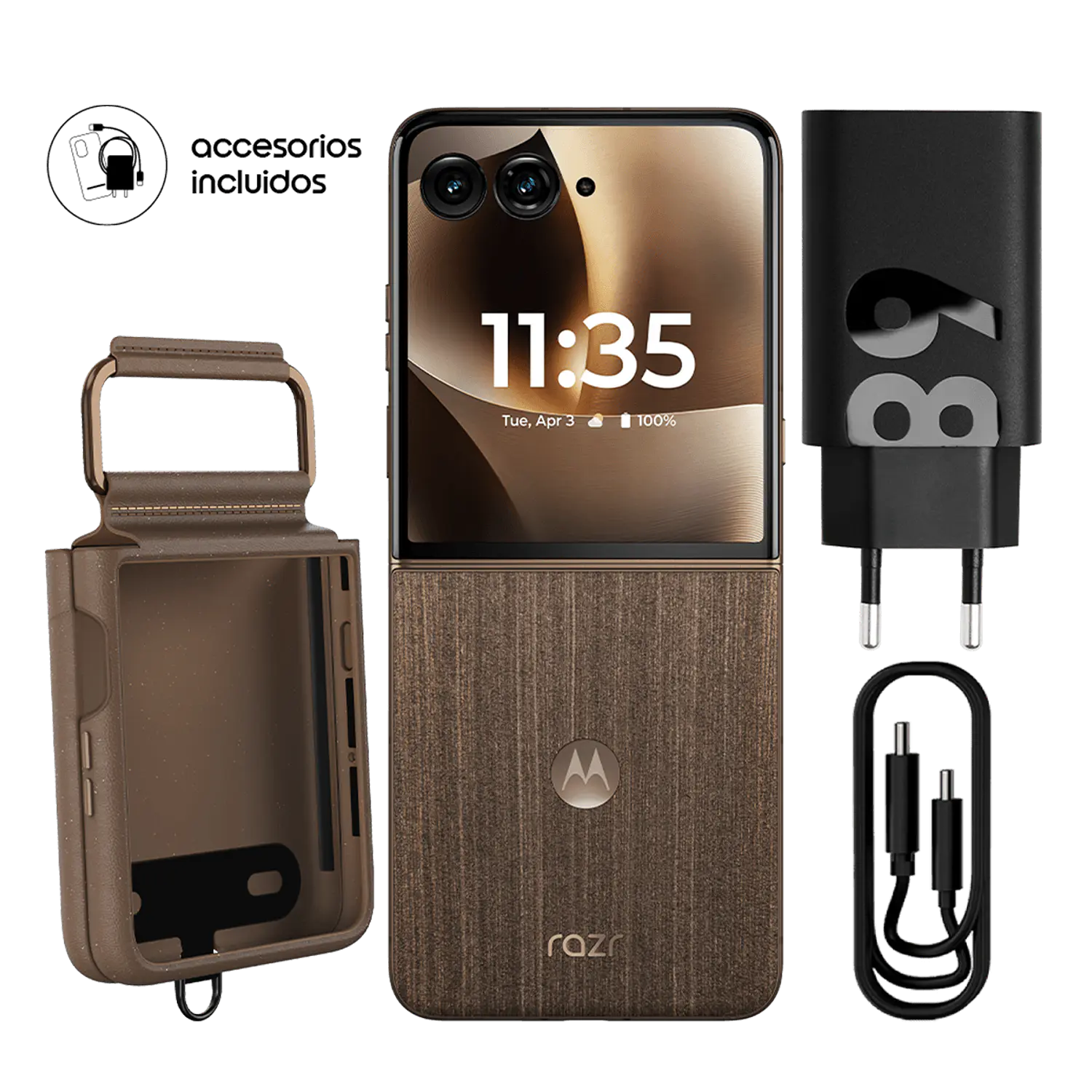 Motorola Razr 70 Ultra 16GB RAM + 1TB Smartphone Plegable 5G, Snapdragon 8 Elite, Pantalla LTPO 7”, Cámara 50MP OIS, Android 16, IP48, Cafe 4