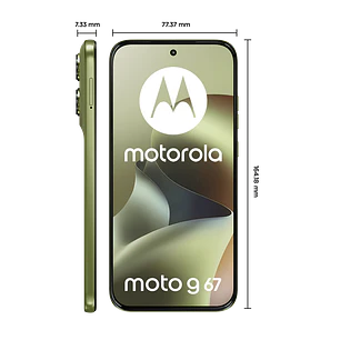 Motorola Moto G67 4GB RAM + 256GB Smartphone 5G, Pantalla AMOLED 120Hz 6.8”, Cámara 50MP, Android 16, NFC, IP64, TurboPower 33W, Lima