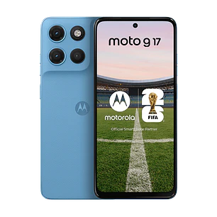 Motorola Moto G17 4GB RAM + 128GB Smartphone Android 15, Pantalla 6.7” LCD, Cámara 50MP, Dolby Atmos, Batería 5200mAh, IP64, Celeste