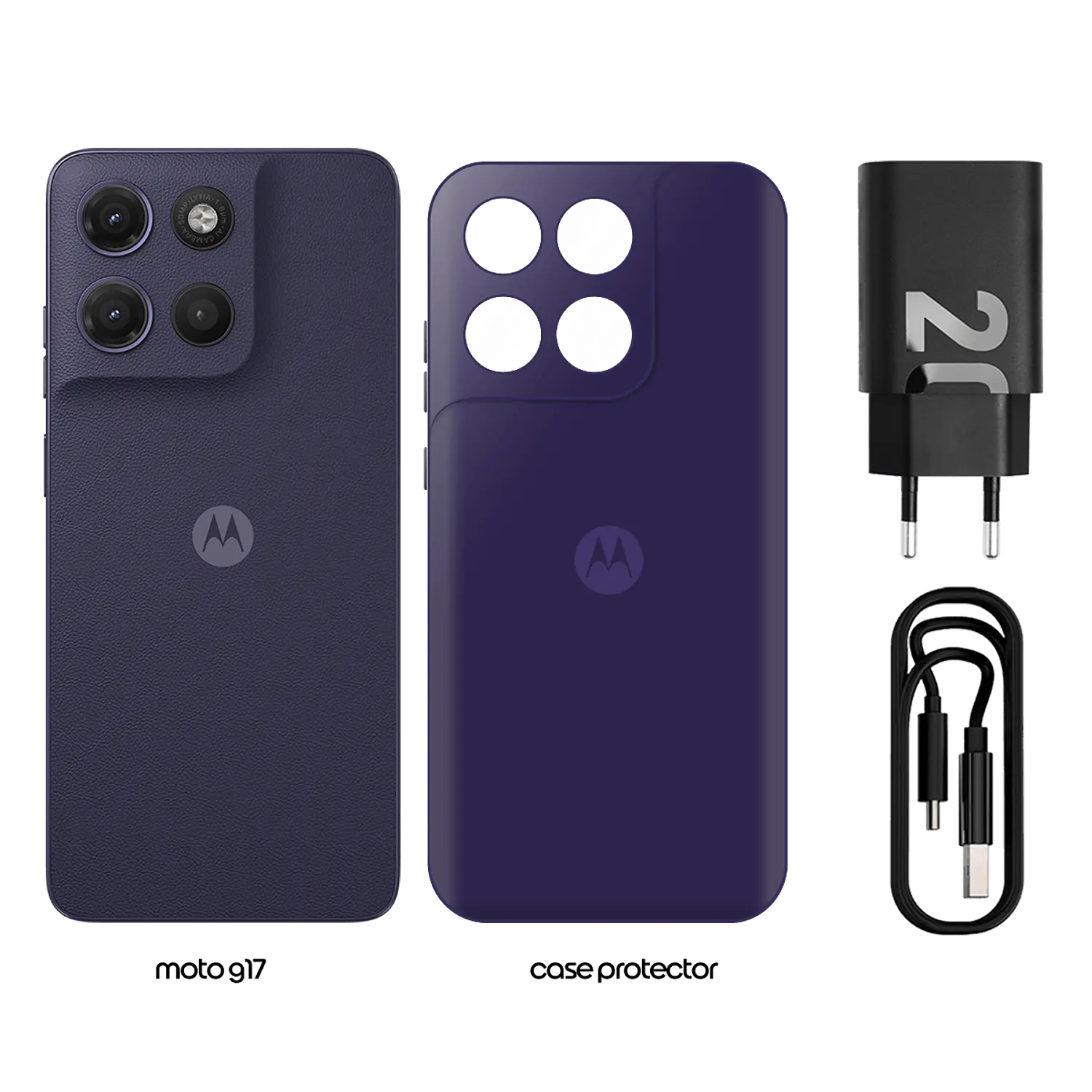Motorola Moto G17 4GB RAM + 128GB Smartphone Android 15, Pantalla 6.7” LCD, Cámara 50MP, Dolby Atmos, Batería 5200mAh, IP64, Arandano 2