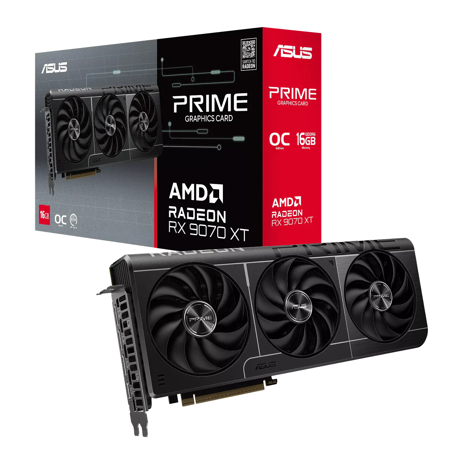 ASUS Prime Radeon RX 9070 XT OC PRIME-RX9070XT-O16G Tarjeta de Grafica 16GB GDDR6 1