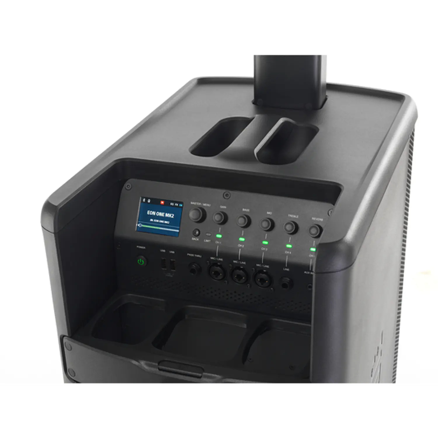 JBL EON ONE MK2 Sistema PA Portátil con Batería, Bluetooth, Mixer Digital DSP dbx y Lexicon, Parlante Profesional Columna 1500W 10
