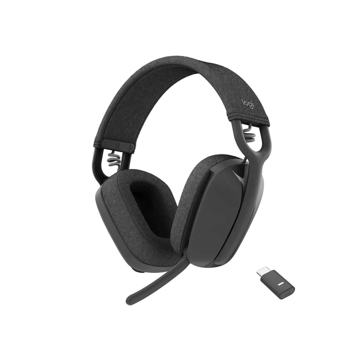Logitech Zone Vibe 981-001198 Audífonos Bluetooth, Micrófono con Cancelación de Ruido, USB-C, USB-A, Zoom, Google Meet, Teams, PC, Mac, Grafito 1
