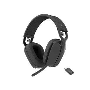 Logitech Zone Vibe 981-001198 Audífonos Bluetooth, Micrófono con Cancelación de Ruido, USB-C, USB-A, Zoom, Google Meet, Teams, PC, Mac, Grafito