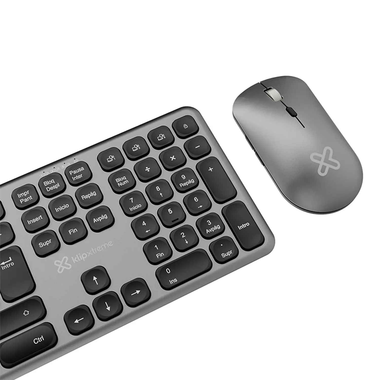 Klip Xtreme Linkey Duo KBK-850 Teclado y Mouse Inalámbricos Bluetooth 5.1, Español Latinoamericano, Multidispositivo, Recargables, DPI Ajustable, Premium 4