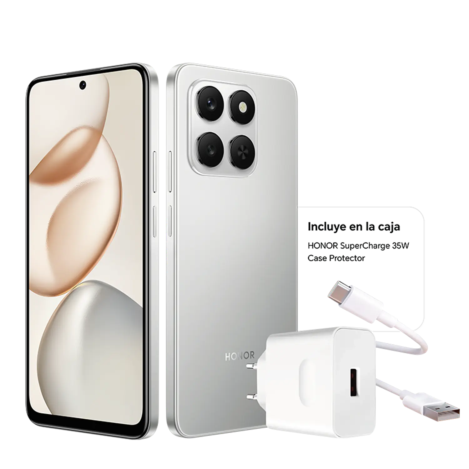 HONOR 400 Smart 5G 5109CFMJ Smartphone 6GB 256GB Snapdragon 6s Gen 3 6500mAh Plata 2