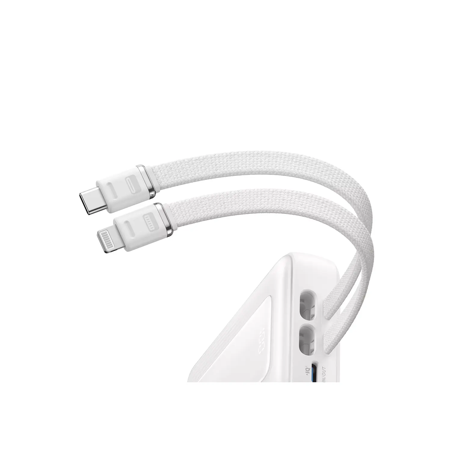 Anker Zolo Power Bank 20.000 mAh Batería Externa 30W, Carga Rápida, Cables USB-C y Lightning Integrados, Cargador Portátil para iPhone y Samsung 4
