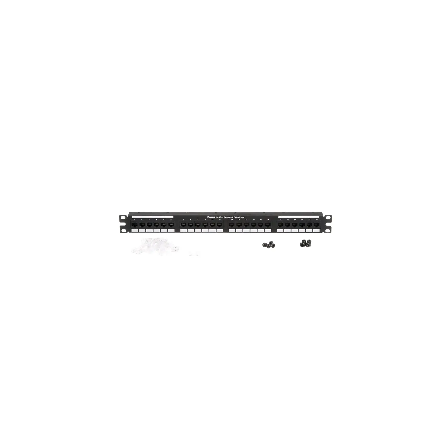 Panduit NetKey NK6PPG24Y Patch Panel RJ45 Cat6 UTP Punchdown 24 Puertos 1U Negro 6
