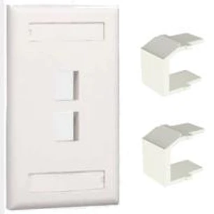 Panduit NetKey KT035XCL85 Kit Faceplate 2 Puertos Keystone con Tapas Ciegas Blanco