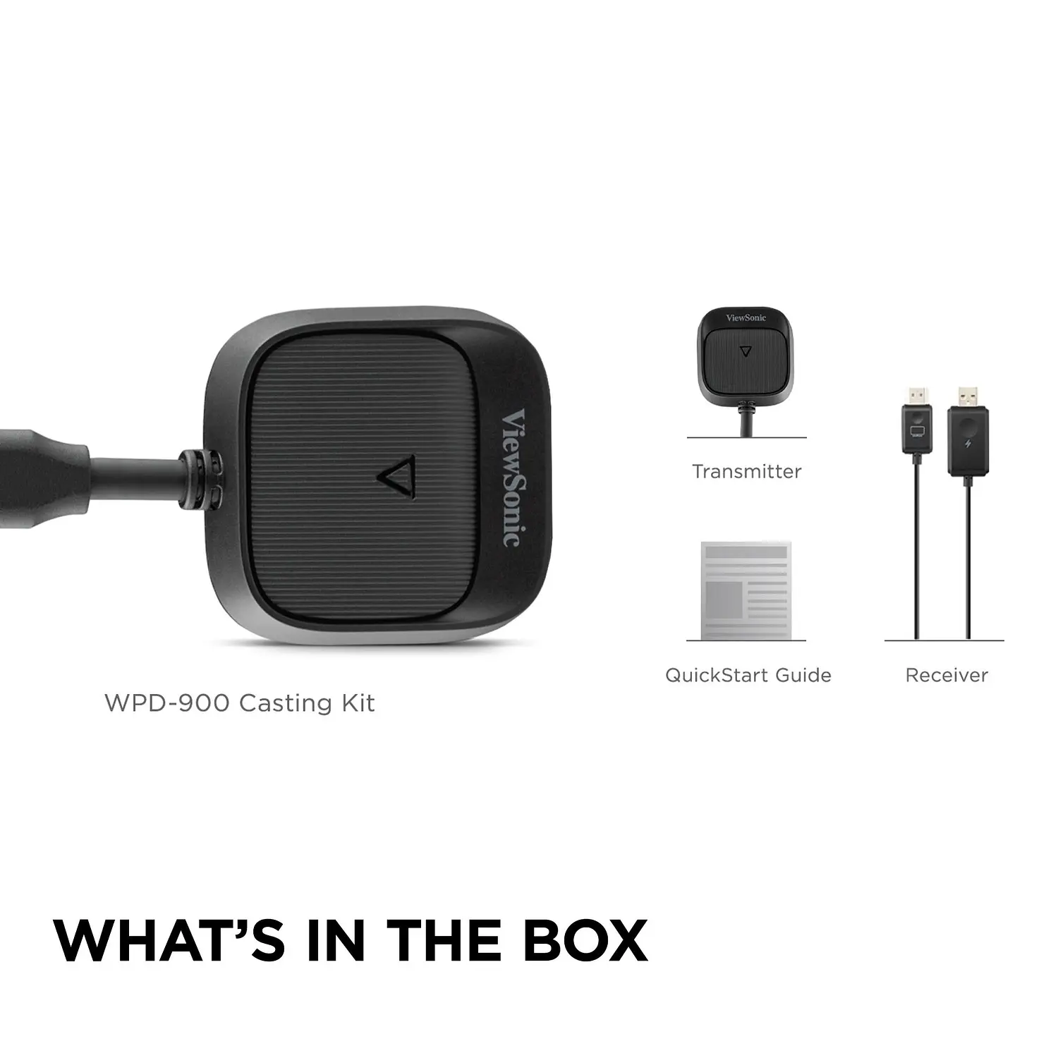 ViewSonic ViewShare WPD-900, Kit Inalámbrico de Presentación, Streaming, AirPlay, ChromeOS, 1080p, USB-C, HDMI 3