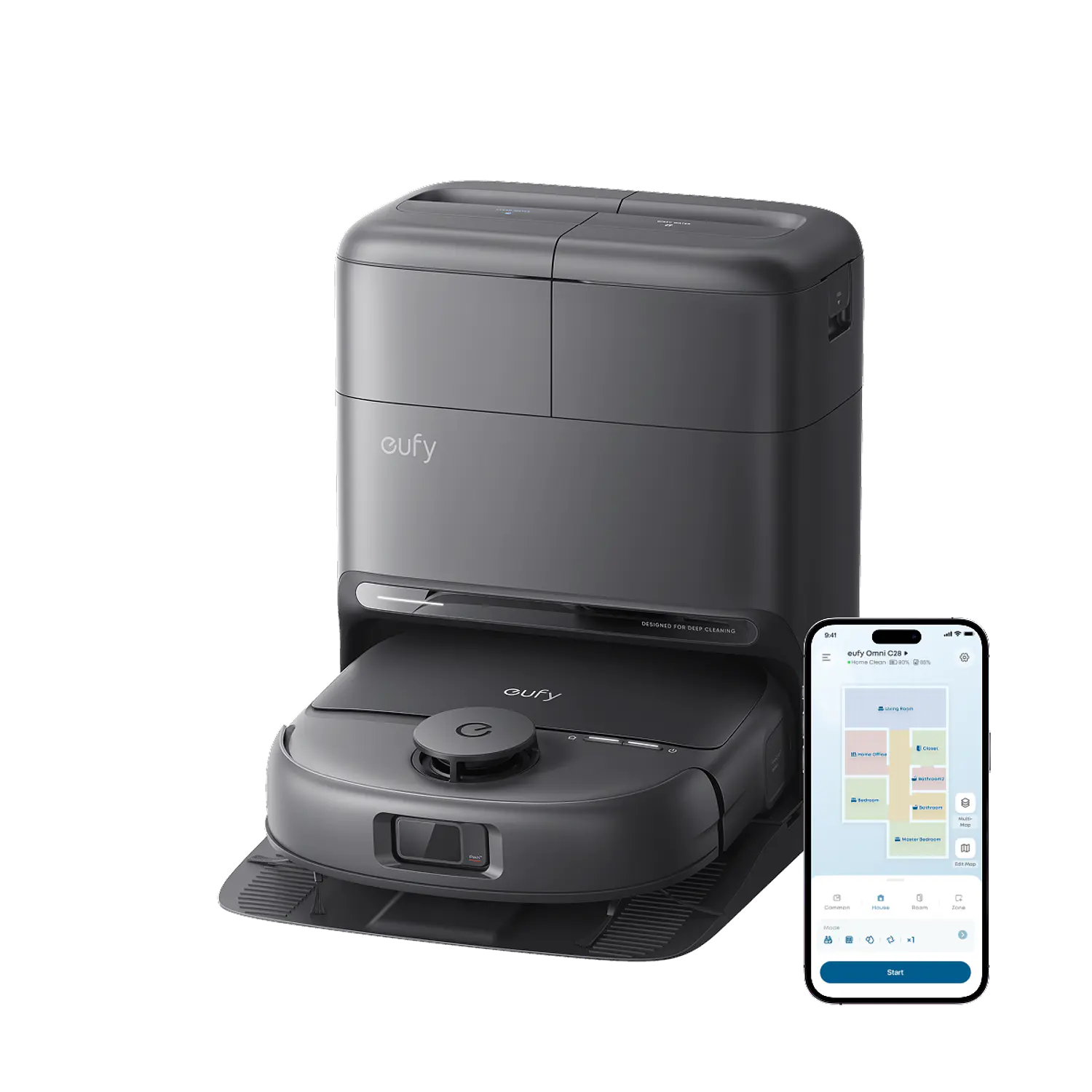 Eufy Omni C28 Aspiradora Robot y Mopa, 15.000Pa, HydroJet, Estación 5 en 1, iPath 2.0 1
