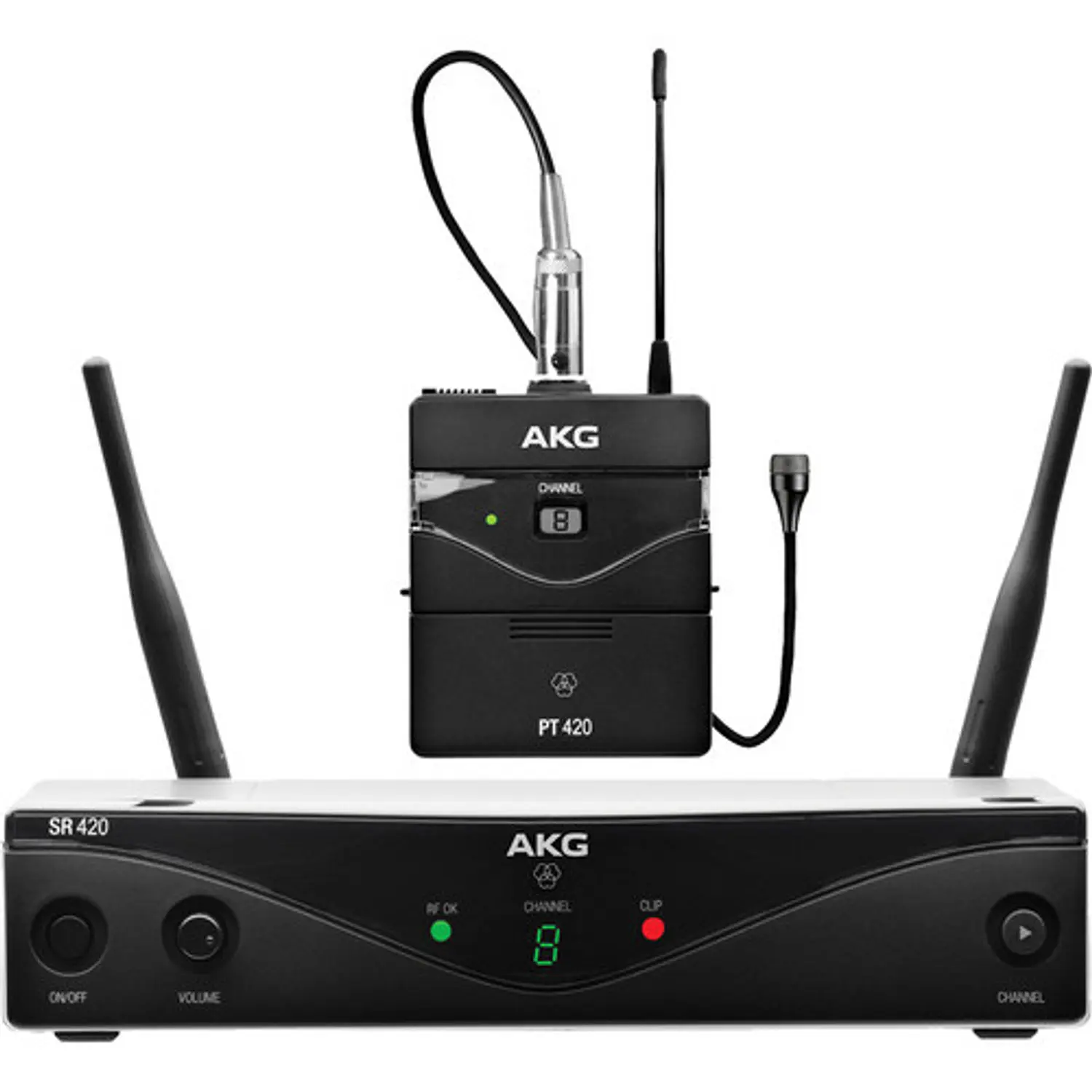 AKG WMS420 Presenter Set Bd B1 Sistema Inalámbrico UHF con Lavalier C417 L, PT420 y SR420 1